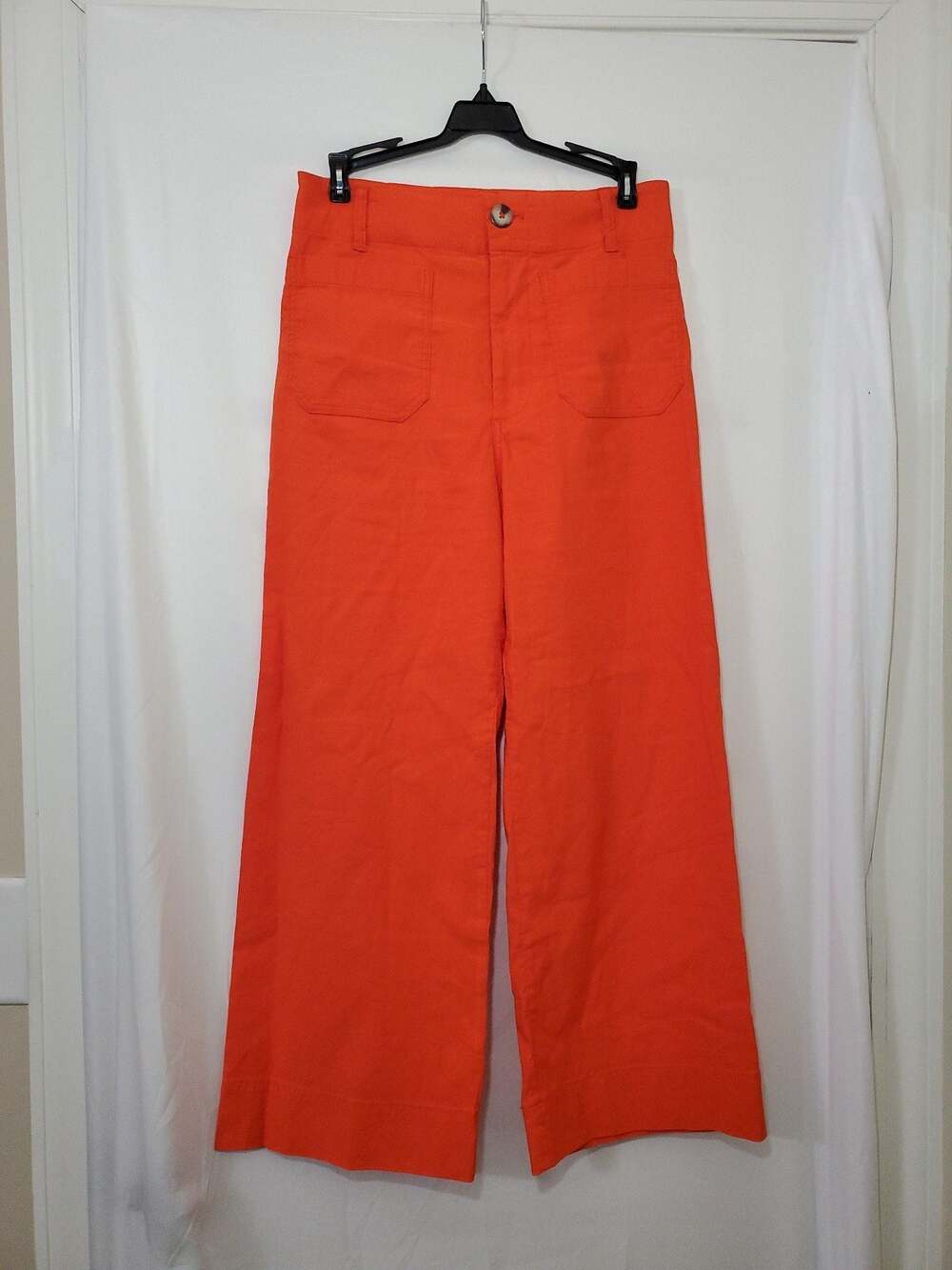 Maeve Wide Leg Pants in Bright Orange